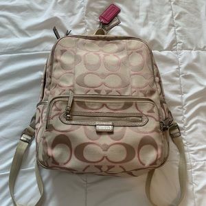 Coach Backpack Pink and Tan